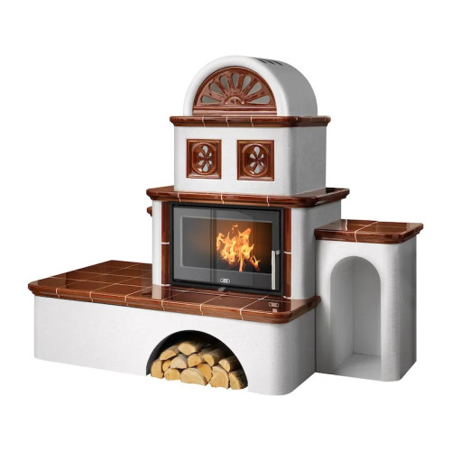 Kachlová pec ABX Pegas hnědá, pravá